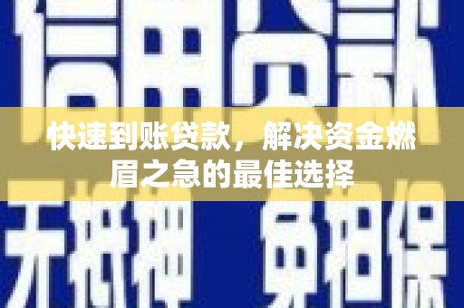 连云快速到账贷款，解决资金燃眉之急的最佳选择