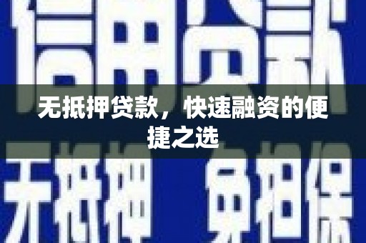 连云无抵押贷款，快速融资的便捷之选
