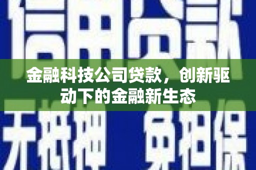 连云金融科技公司贷款，创新驱动下的金融新生态