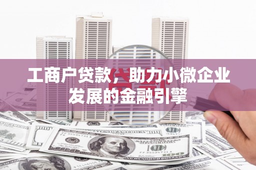 连云工商户贷款，助力小微企业发展的金融引擎
