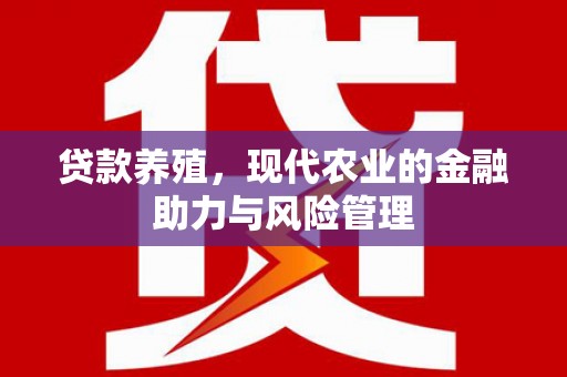 连云贷款养殖，现代农业的金融助力与风险管理