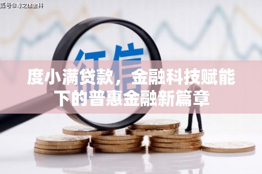 连云度小满贷款，金融科技赋能下的普惠金融新篇章