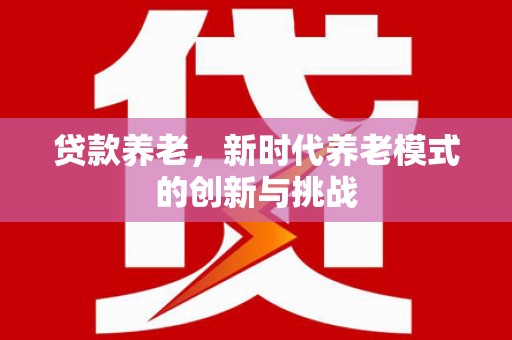 连云贷款养老，新时代养老模式的创新与挑战