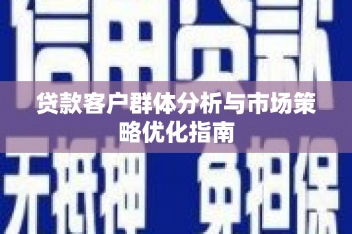 连云贷款客户群体分析与市场策略优化指南