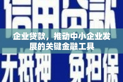 连云企业贷款，推动中小企业发展的关键金融工具