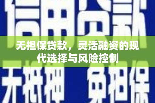 连云无担保贷款，灵活融资的现代选择与风险控制