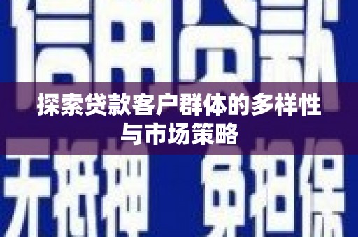 连云探索贷款客户群体的多样性与市场策略