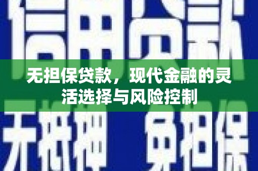 连云无担保贷款，现代金融的灵活选择与风险控制