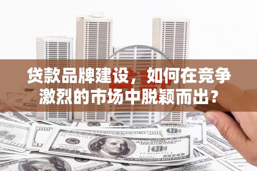 连云贷款品牌建设，如何在竞争激烈的市场中脱颖而出？