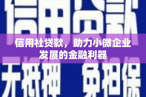连云信用社贷款，助力小微企业发展的金融利器