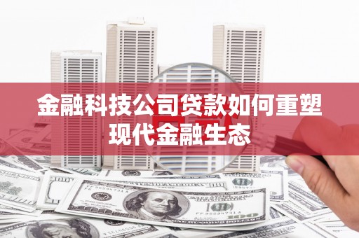 连云金融科技公司贷款如何重塑现代金融生态