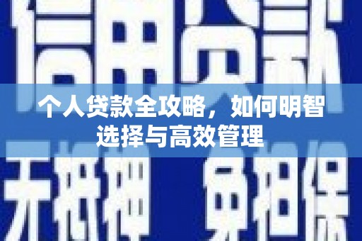 连云个人贷款全攻略，如何明智选择与高效管理